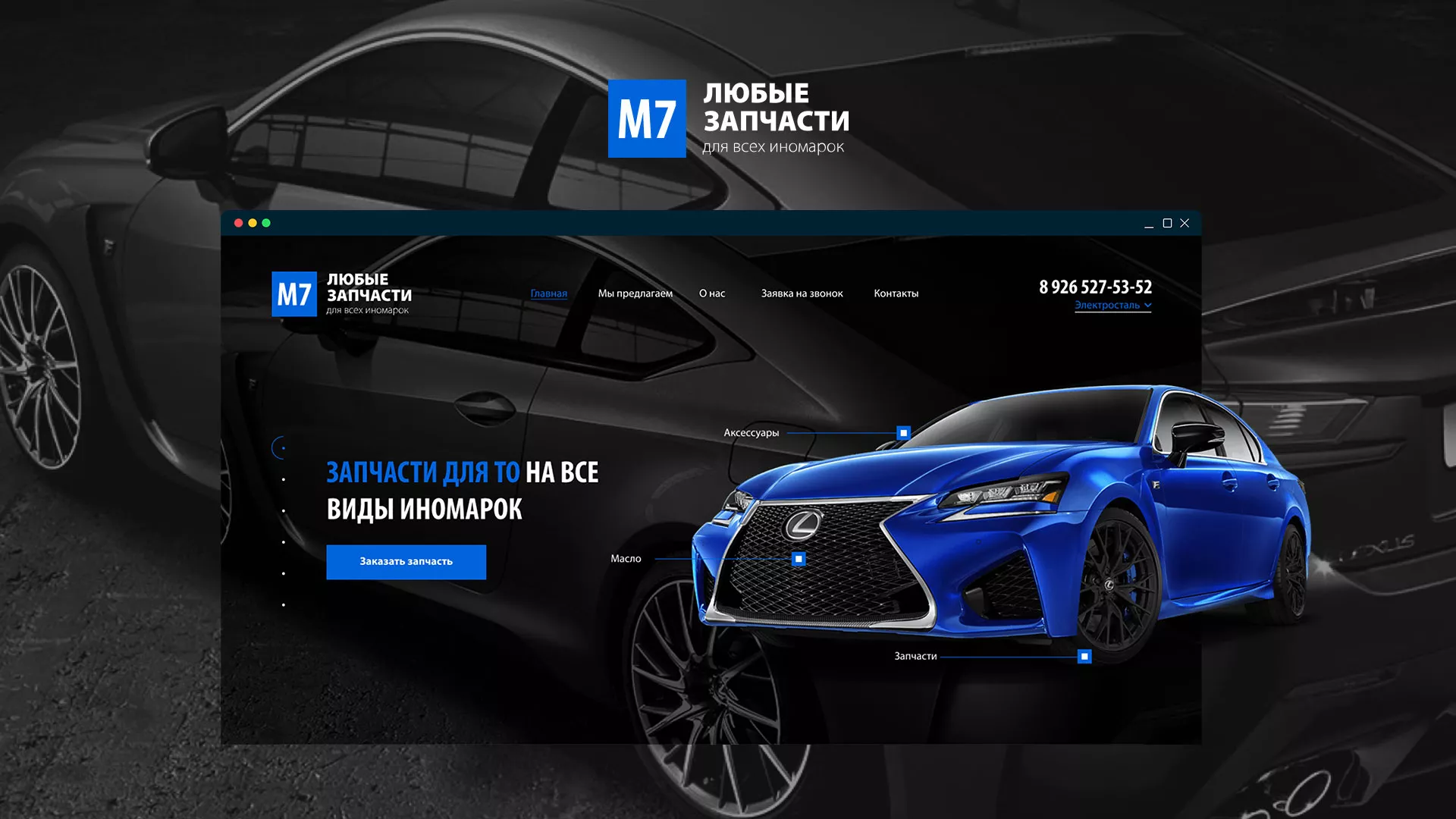 Разработка сайта магазина автозапчастей «М7» в Нягане