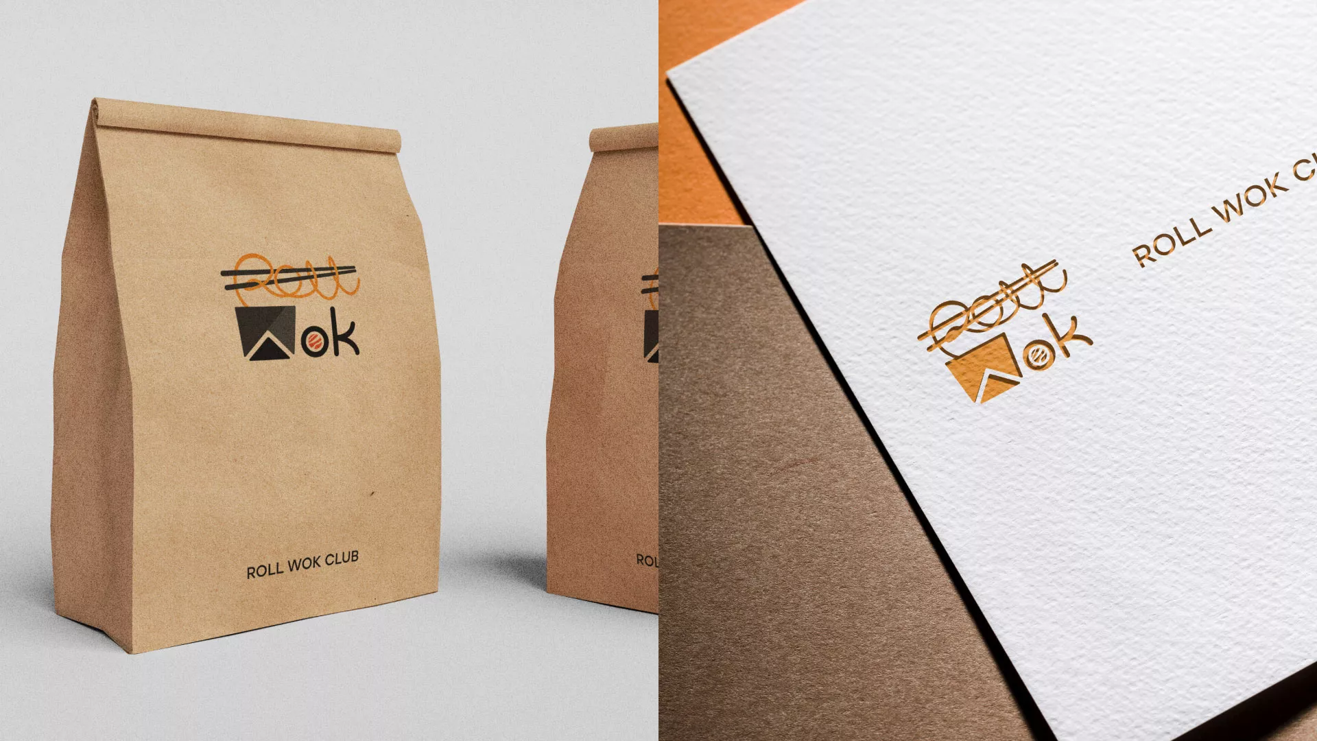 Разработка логотипа суши-бара «Roll Wok Club» в Нягане