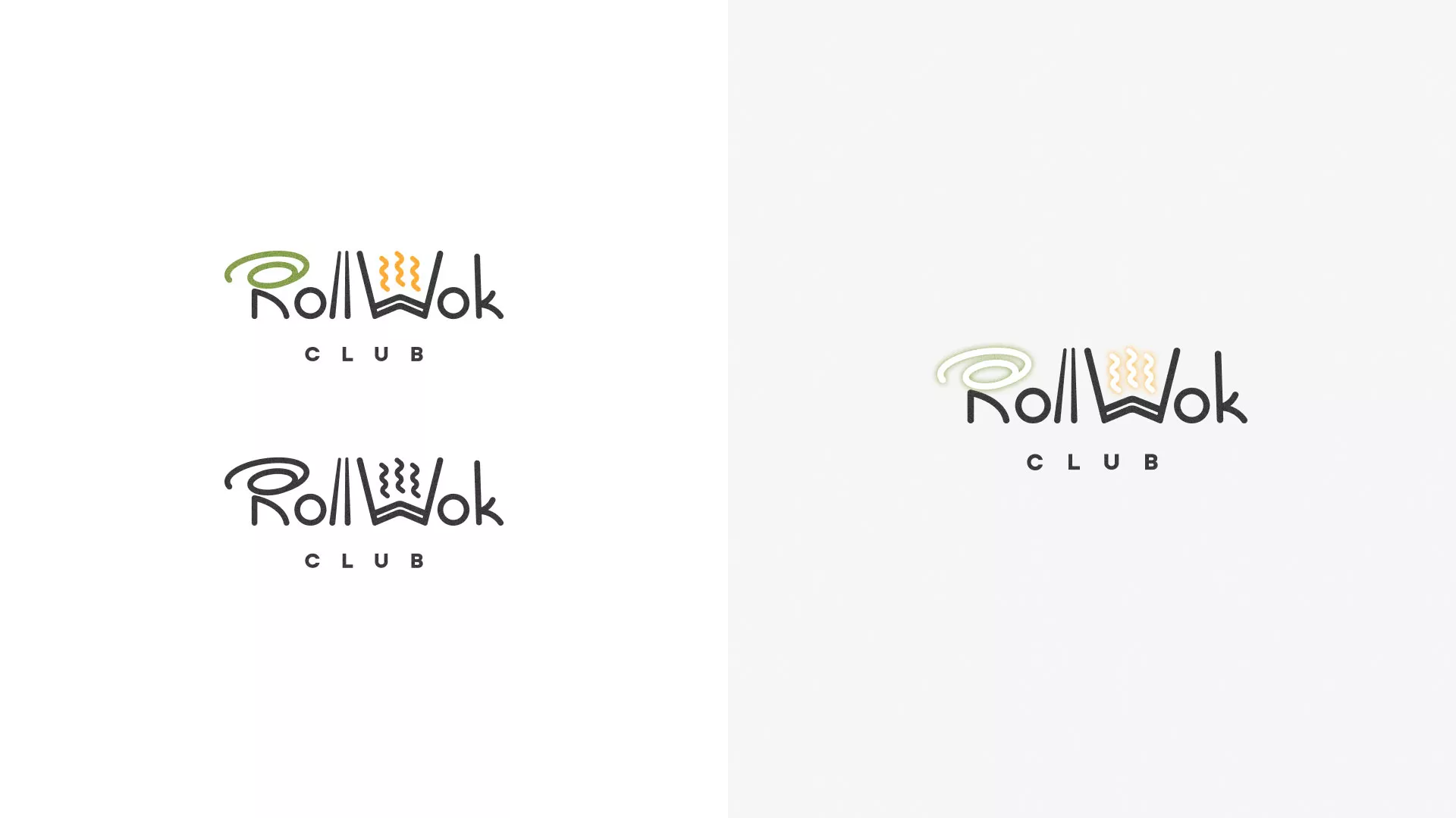 Разработка логотипа и фирменного стиля суши-бара «Roll Wok Club» в Нягане